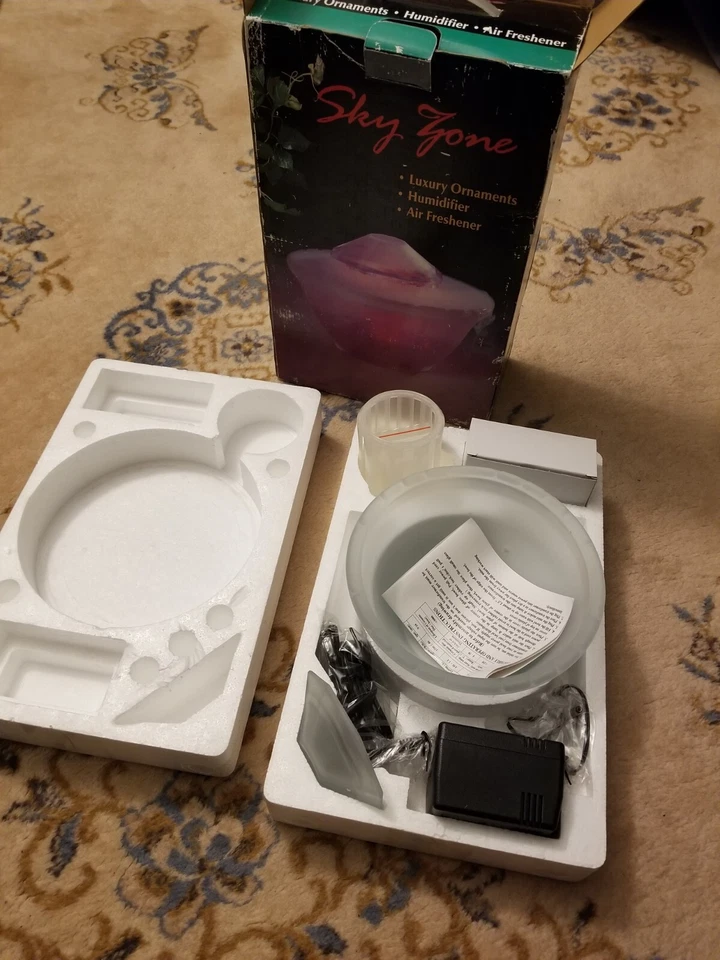 NEW Vintage Sky Zone Cool Water Fountain Decoration Glass Bowl Mist Humidifier - Image 3 of 4