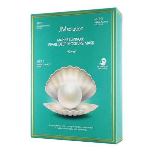 JM Solution Marine Luminous Pearl Deep Moisture Mask, Pearl, 10pcs New In Box