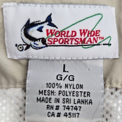 World Wide Sportsman Mens Vented Fishing Shirt Short Sleeve Shirt Beige Large - Picture 9 of 11