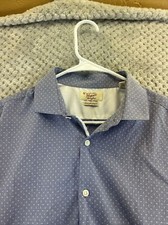 Penguin Men s Slim Fit Shirt Size 16.5 Blue Long Sleeve Button Up
