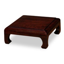 Vendedor de EE. UU. - Soporte cuadrado chino de madera de olmo marrón oscuro de 5 pulgadas