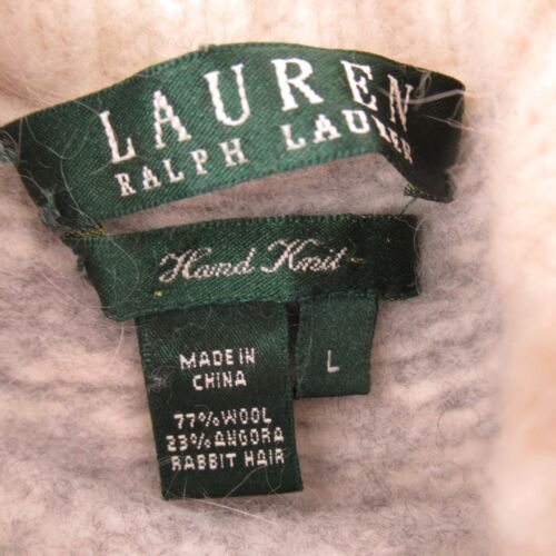 Polo Ralph Lauren Sweater Girls Large Long Sleeve High Neck Pullover Beige - Picture 3 of 9