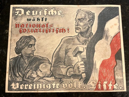 German Third Reich Wartime Military United People Poster WW2 WWII