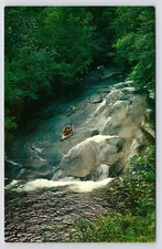 Sliding Rock Looking Glass Creek Pisgah Forest North Carolina NC c1960s Postcard