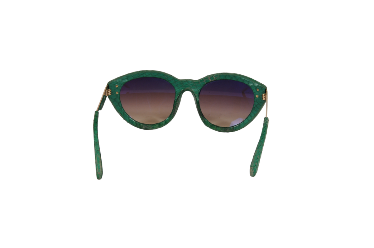 Linda Farrow Python Sunglasses Women\'s Light Greenish Frame Authentic Designer Linda Farrow Gold Python Sunglasses | eBay main image 3