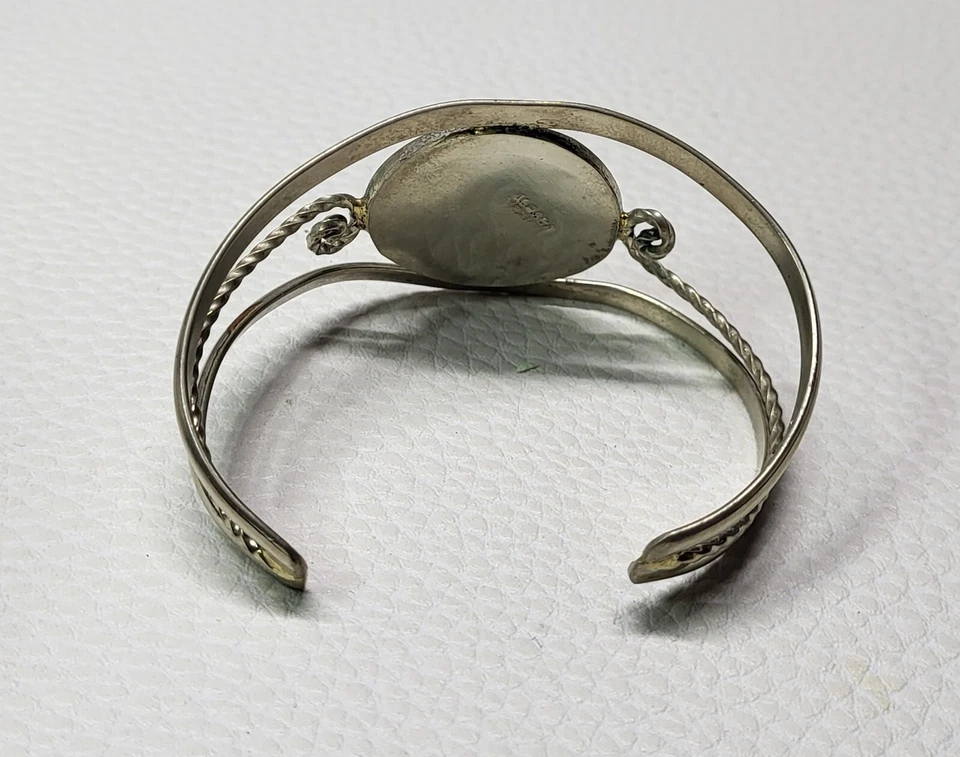 Pulseira floral Alpaca México esfregão chips esmalte preto pulso pequeno 6" - Imagem 4 de 4