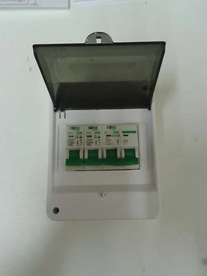 NANO ELECTRIC 2 Way Garage,shed, Mini Consumer Unit 63A isolation switch and 2 MCB's