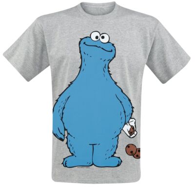 Sesamstrasse T-Shirt Herren Krümelmonster - Cookie Thief grau meliert