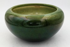 BRETBY ART POTTERY GREEN GLAZE BOWL c1910