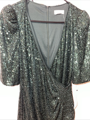 Calvin Klein Emerald Green Women's Sequined Faux-Wrap Sheath Dress sz 10 new | eBay Calvin Klein Emerald Green Women's Sequined Faux-Wrap Sheath Dress sz 10 new | eBay