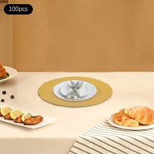 100PCS Round Charger Plates Set Gold Charger Plate for Wedding Party Baby Shower