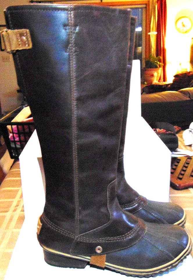 Sorel Slimpack Botas de Equitación Altas Bota de Pato de Lluvia Marrón Caballo ~ 9.5 Foto 2 de 4