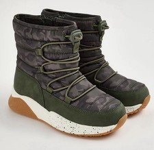 Asda George Khaki Camouflage Toggle Fleece Lined Snow Boots - Size UK 11 - New 