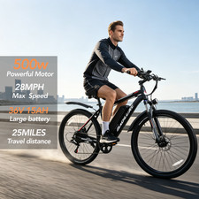 500W Electric Bike 36V 15AH Battery 45KM/H Shimano 7-Speed 26" Commuter E-Bike