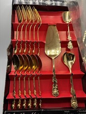 Posate da dessert dorate dalla Germania chiamate posate da caffè 15 pezzi placcate oro