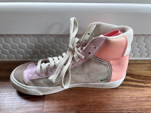 Nike Blazer Mid '77 Girls Shoes White Pink Foam Teen Size US 5 Y EU 37.5 Suede - Bild 11 von 14