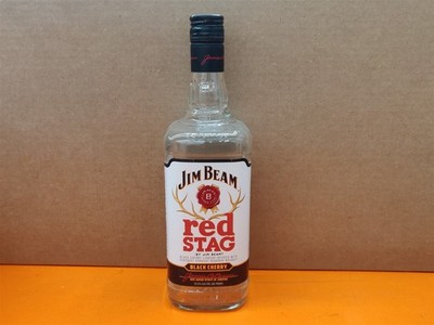       *Empty* Jim Beam Red Stag Black Cherry (Black Label) 1L Glass Bottle