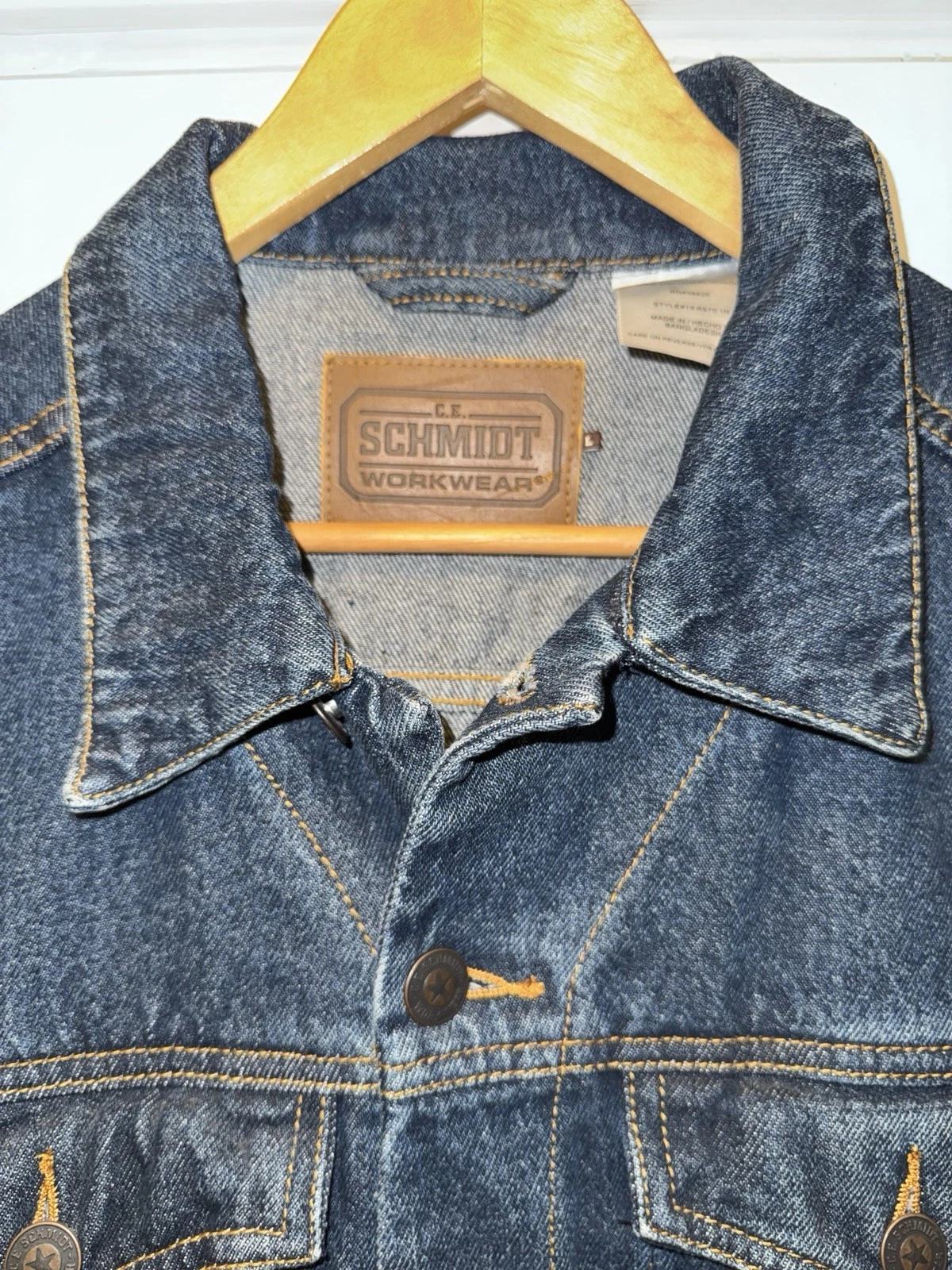 C.E. Schmidt Workwear Denim Trucker Jacket Men Large Blue NWT 19-R570 1N - product detail image 11