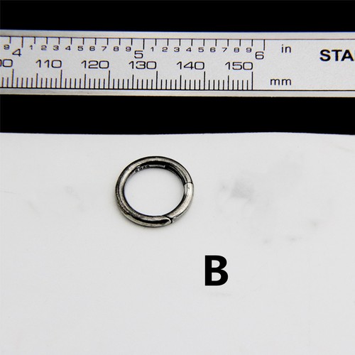 2PCS 925 Sterling Silver Oval Round Metal Rings Spring Keyring Buckle Hooks Clip - Picture 11 of 15