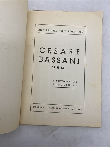 CESARE BASSANI - SAM - STAMPERIA APUANA - 1946 - Foto 5 di 16
