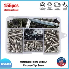 M5 M6 155PCS Universal Motorcycle Stainless Steel Complete Fairing Bolts Kit