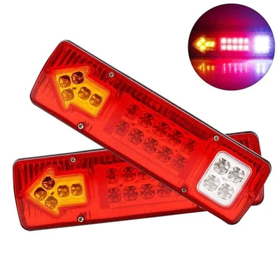 2X FEUX ARRIERE LED 12V COMPLET REMORQUE CAMION VAN CARAVANE ETANCHE HOMOLOGUE - Photo 1/4