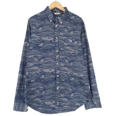NN07 Herren Shirt Blau No Nationality Derek Tarnfarbe Baumwolle Hd4 Größe XL