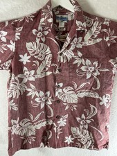 HAWAIIan Shirt Vintage Hawaiian Shirt Small Red Floral 70s Cotton Free Shipping