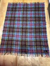 Vintage Hand Acraft Mohair/Wool Throw Made In Scotland 50X67 includes Fringe