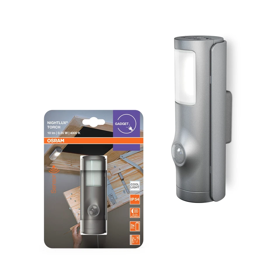 OSRAM LED-Nachtlicht Silber, 2in1 Taschenlampen-Funktion, Lichtsensor, - Bild 4 von 4