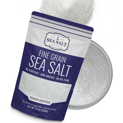 Fine Grain Sea Salt for Baking, Pure Non-Iodized Baja Table Salt Replacement, Mi
