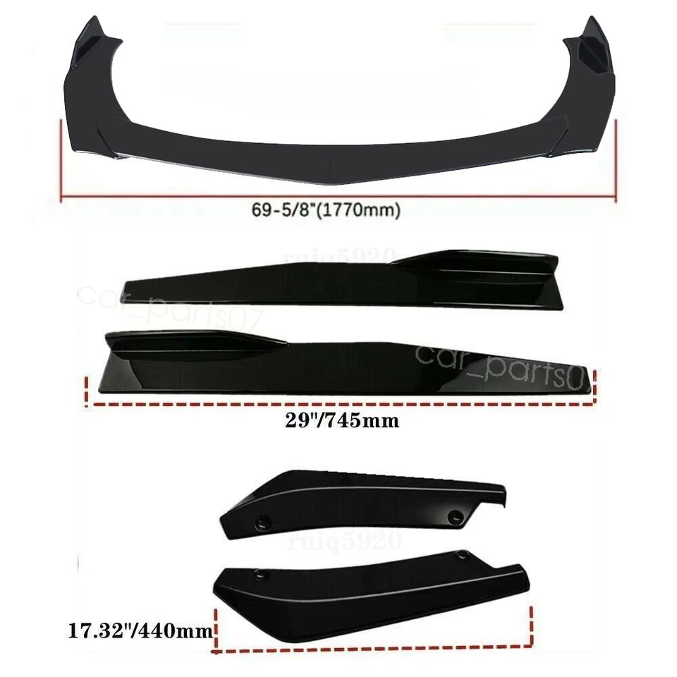 For Seat Ibiza FR Gloss Front Bumper Lip Splitter Spoiler Sport Lower Body Kit Foto 4 de 4