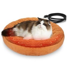 Heated Cat Beds for Indoor Cats Warming Cat Beds Super 19"L x 19"W x 5"Th Brown
