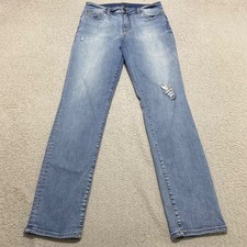 Kut From the Kloth Womens 4 Jeans Blue Medium Wash High Rise Boyfriend Distress