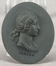 Wedgwood Pompea Black Basalt Portrait Medallion Plaque C.1780-1795
