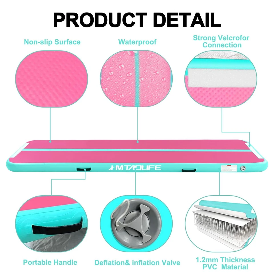 Inflatable Air Gymnastics Mat Tumble Track, 6.6/10/13/16/20ft Tumbling Mat Ai... - Image 2 of 4