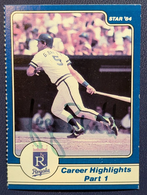 1984 STAR AUTOGRAPH George Brett ''Career Highlights'' #21 ROYALS auto (FREE S/H)