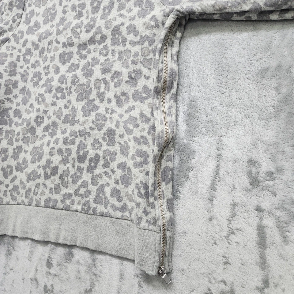 Sudadera de Maternidad GAP Talla S Gris Estampado Animal Leopardo Cremalleras Laterales Cuello Redondo Foto 2 de 4