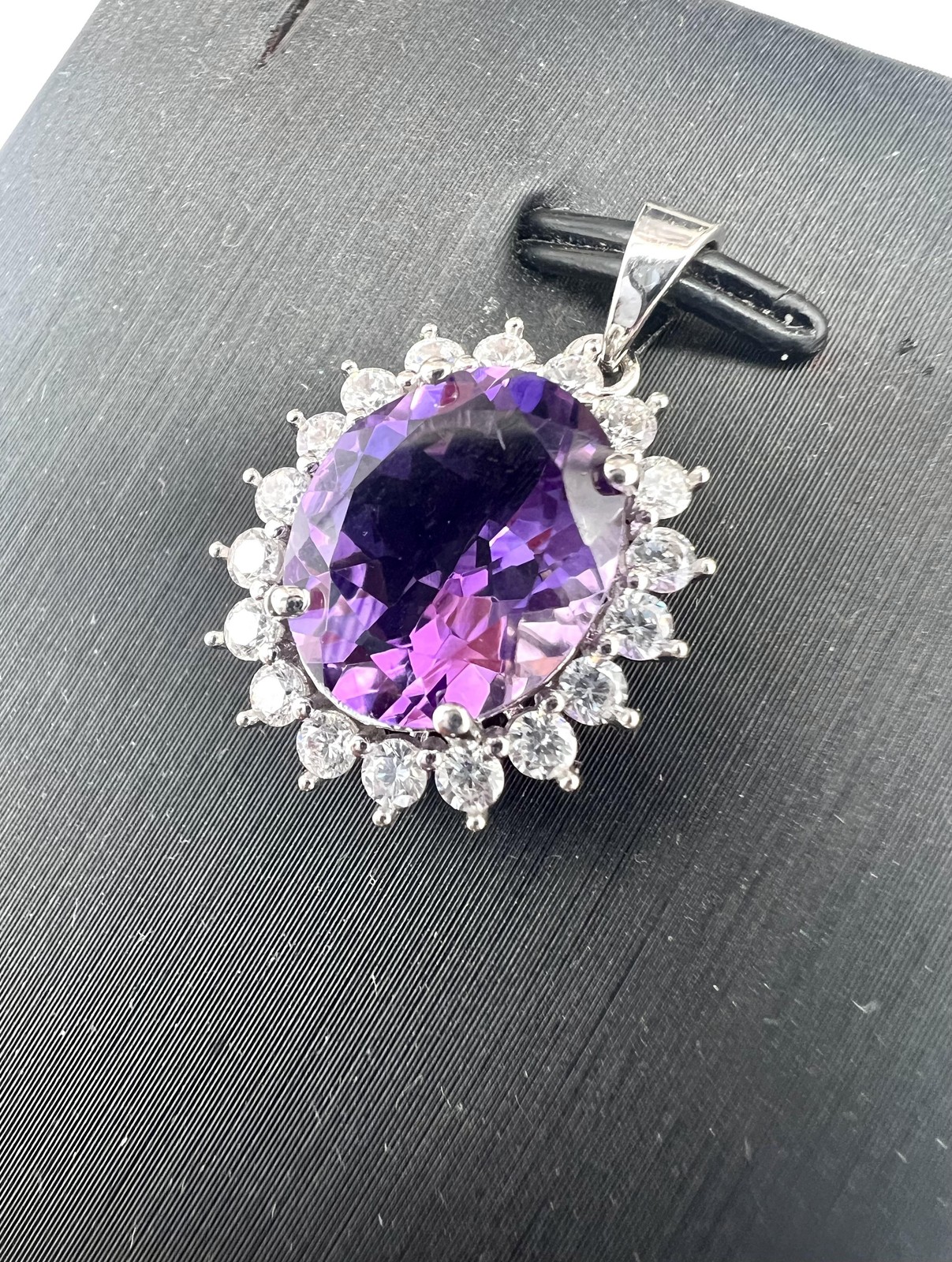 Pendentif argent améthyste véritable en argent 925 millièmes pour femme