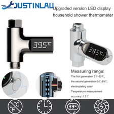 LED Display Household Water Shower Thermometer 5-85  Flow