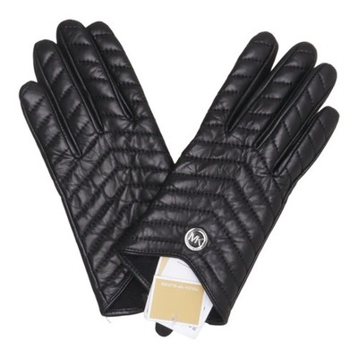 Michael Kors, Lederhandschuhe, Größe: M, Leder/Polyester, Schwarz, Damen #R00