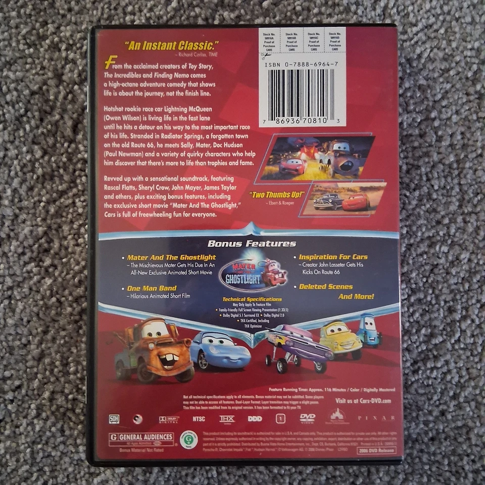 Disney Pixar: Cars (DVD 2006 FS + Guide) 1 Original Tow Mater Lightning McQueen - Image 4 of 4