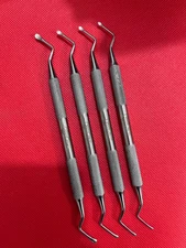 4 Pcs Periodontal Dental Lucas Surgical Bone Curettes Serrated Spoon Instruments