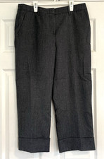 Harve Benard Slacks Pants Womens Size 10 Gray Wool Cuffed Trousers Office Career