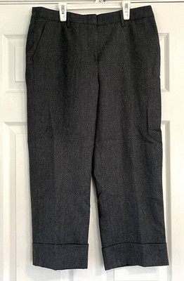 Harve Benard Slacks Pants Womens Size 10 Gray Wool Cuffed Trousers Office Career