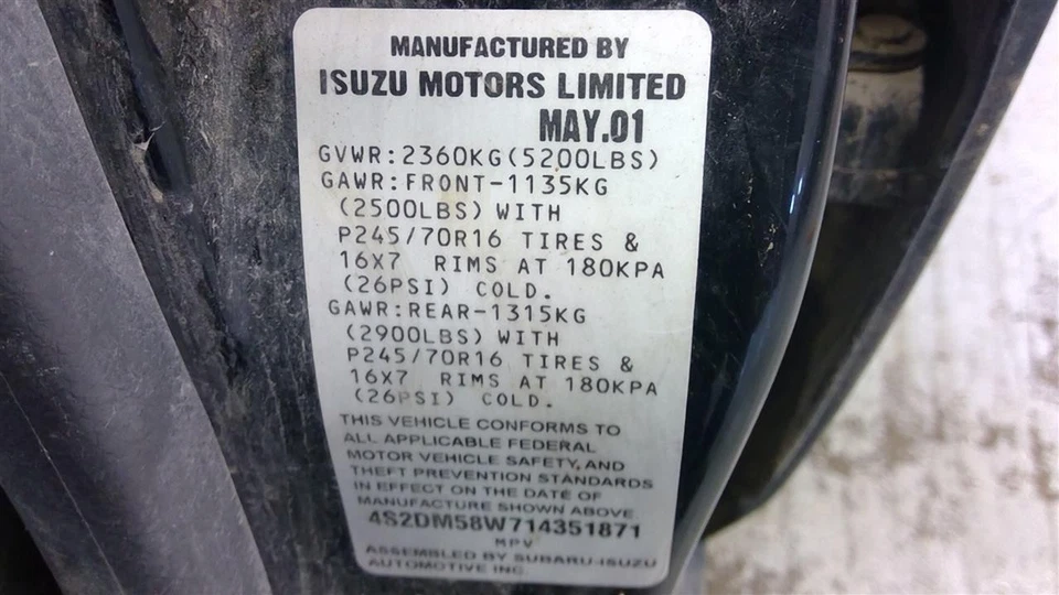 Espejo retrovisor interior usado se adapta a: Isuzu RODEO 2001 grado A Foto 4 de 4