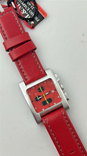 Orologio Chrono Quarzo Uomo 38mm Nuovo Funzionante Rosso