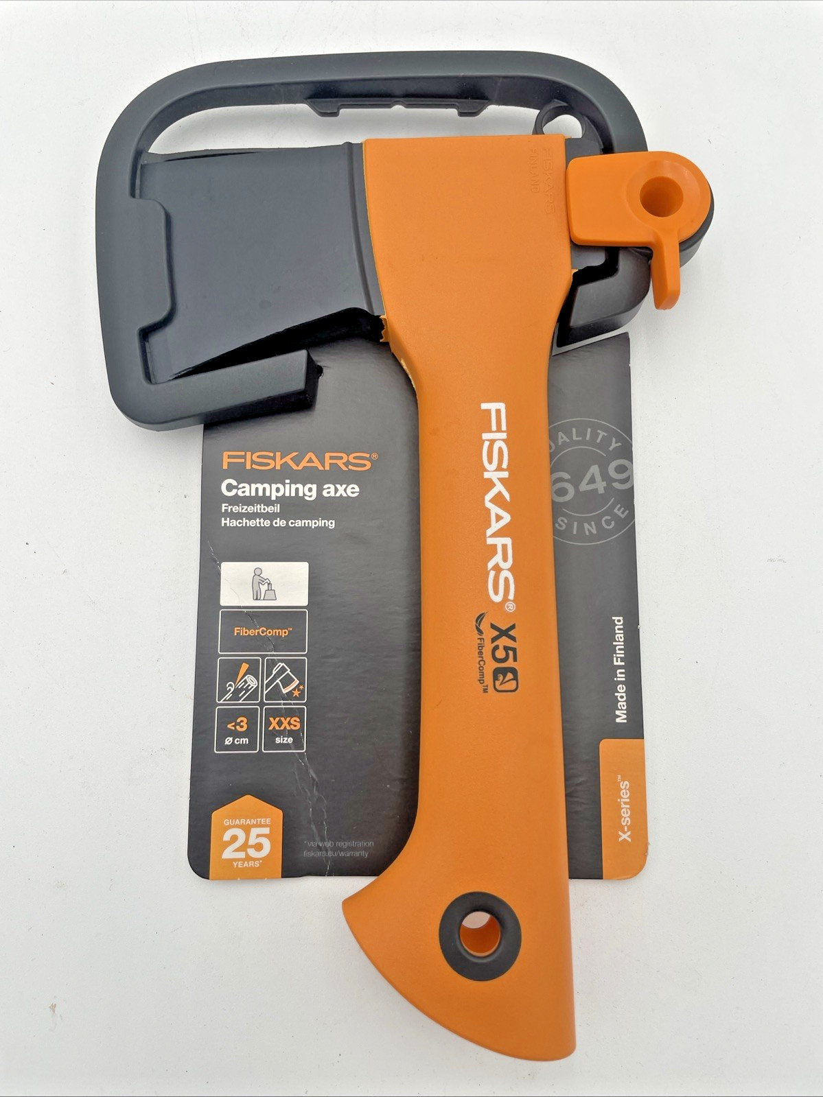Fiskars X5 XXS: Ascia da Taglio Portatile per Campeggio e Bushcraft