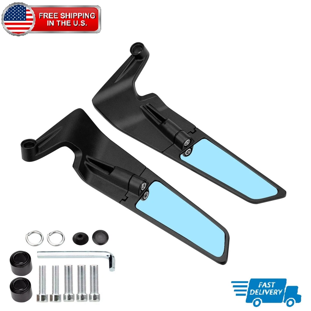Motorcycle 7/8 Bar End Side Mirrors For Yamaha MT 03 07 09 10 MT-25 FZ-10 FZ6 8