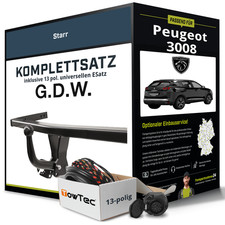 Anhängerkupplung starr für PEUGEOT 3008 +E-Satz (AHK+ES) NEU